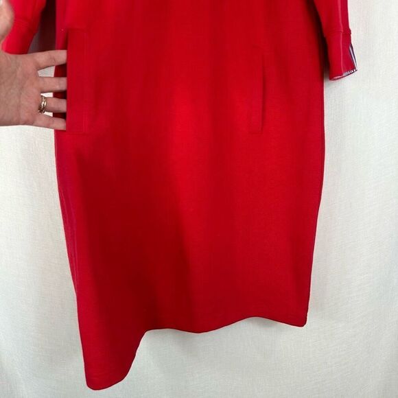Talbots Red Pique Collared Dress Womens Large NWT Knee Length Preppy Pockets - Picture 4 of 10